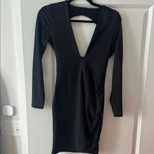 Black Bodycon Long Sleeve Cocktail Dress